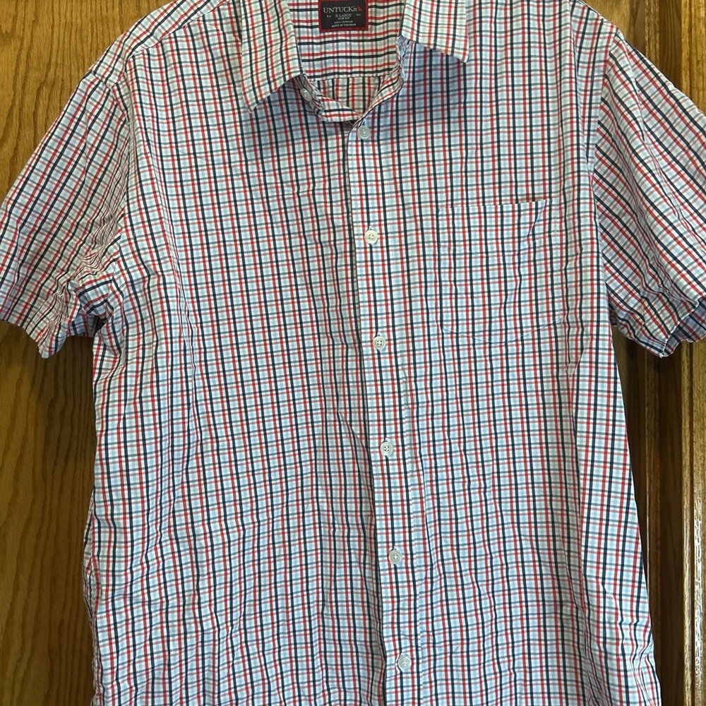 UNTUCKit Shirt Men’s XL Plaid Short Sleeve Button Down Untucked Fit Casual - Picture 6 of 8